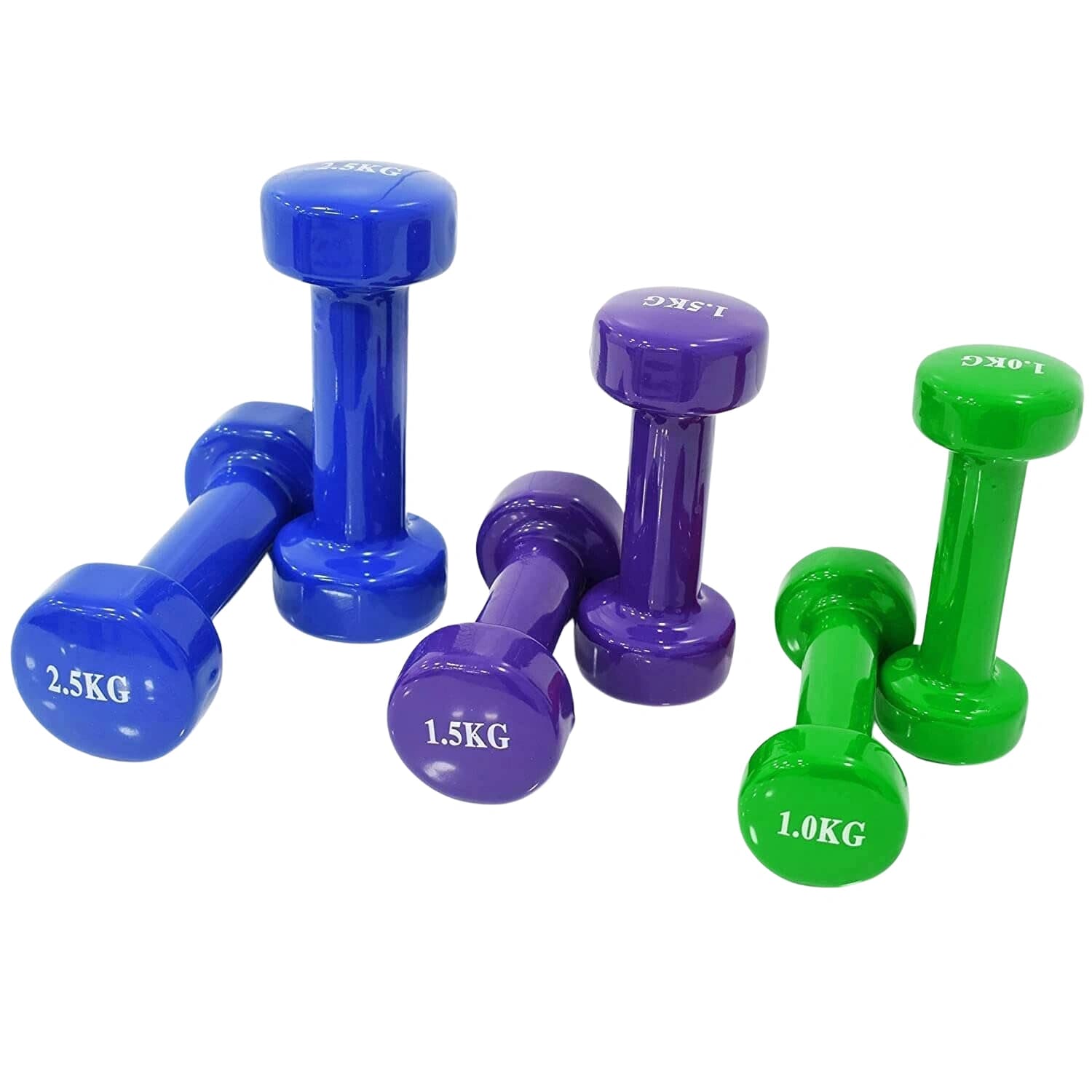 Vinyl fitbell kit in a case 10 kg dumbbell weights set (4)